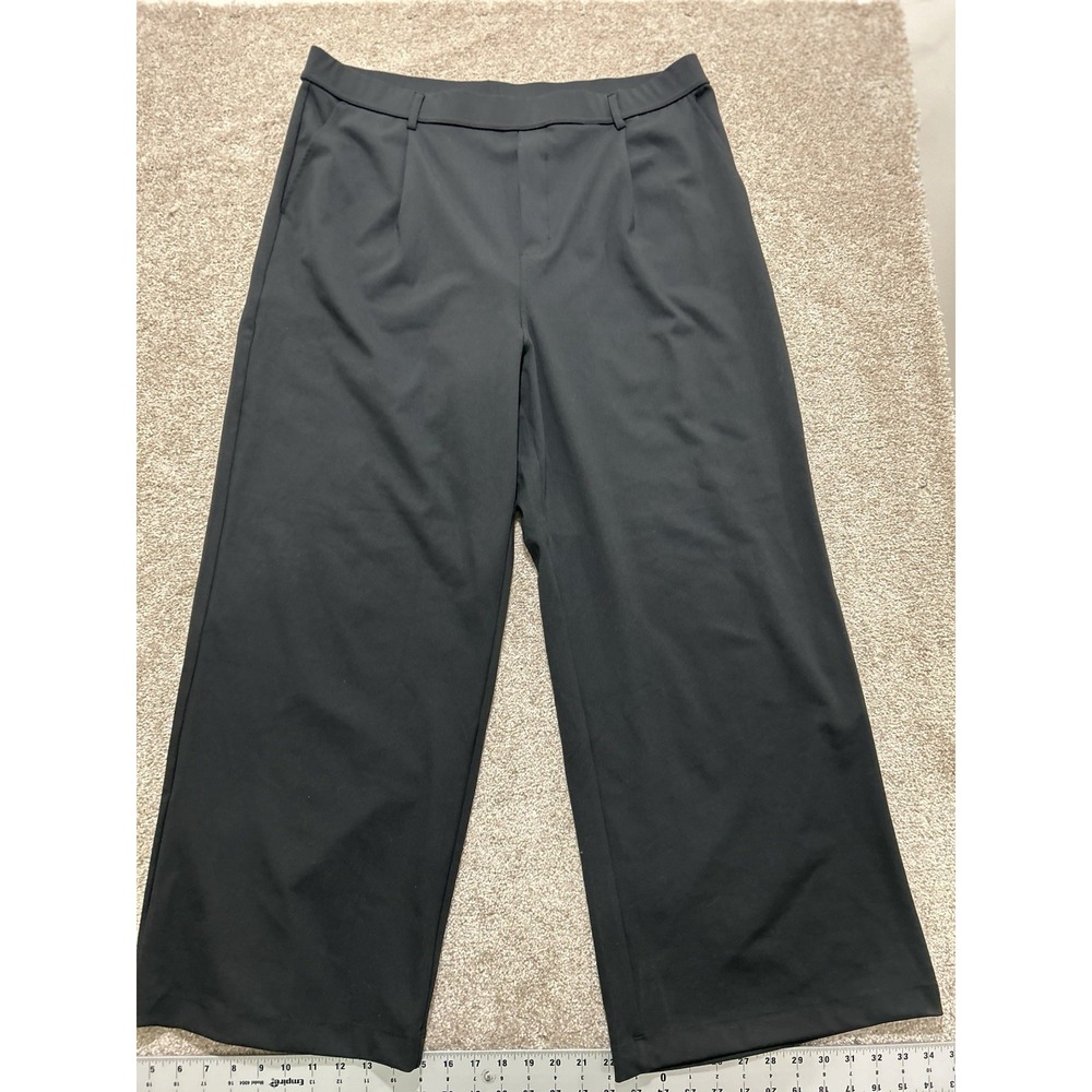Halara Women's XXL/1X Black Wide Leg Pockets Pull On Dress Pants